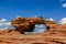 Nature's Window, a natural arch rock formation in Kalbarri National Park on a sunny day