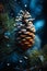 Nature\\\'s Winter Wonderland: A Captivating Closeup of a Pine Cone