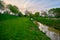 Nature scene and river in the middle of the city Bursa.