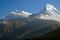 Nature Scene of Top of Mt. Machapuchare is a mountain in the Annapurna Himalayas of north central Nepal seen from Poon Hill, Nepal