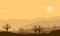 Nature scenery at sunset in the countryside. City vector