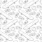 Nature Seamless Pattern in Black and White