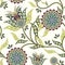 Nature seamless pattern in flower shape