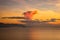 Nature Seascape with Aerial View of Colorful Sky, Exotic Clouds at Sunrise in Nha Trang Bay