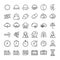 Nature seasonal and time thin line icon set