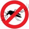 Nature, silhouette mosquitoes with stilt warning, prohibited sign