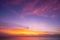 Nature sky sunset or sunrise over sea Beautiful cloudscape scenery Amazing light of nature Landscape background