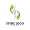 Nature Spine logo design concept vector. Chiropractic logo template. Medical Spine Leaf Logo vector
