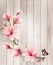 Nature spring background with beautiful magnolia branches