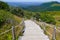 Nature staircase for hiking and access to pariou in Puy de DÃ´me volcano in Auvergne france