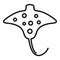 Nature stingray icon outline vector. Animal marine