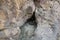 Nature stone cave water way closeup photo