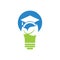 Nature student bulb shape concept vector logo