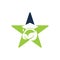 Nature student star shape concept vector logo
