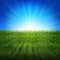 Nature Sunburst Background With Green Grass