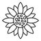 Nature sunflower icon, outline style