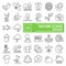 Nature thin line icon set, environment symbols collection, vector sketches, logo illustrations, conservation signs