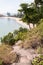 Nature trail stairs with sea view