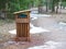Nature trail wooden waste bin. Improvement of nature trails.