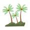 Nature tropical beach palms cartoon