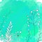 Nature turquoise background with white hand drawn