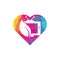 Nature TV heart shape concept vector logo template.