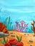 A nature underwater watercolor background image for print.