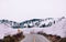 Nature view of road in snow landscape on Tateyama Kurobe Alpine