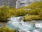 Nature Waterfall River Scenery Norway