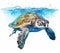 Nature wildlife animals turtle sea tropical ocean water reptile underwater background blue