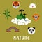 Nature and wildlife China flat icons