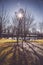 Nature in winter time, lake and arbour