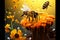 Natures ballet buzzing bees and bugs form an airborne symphony around beehive