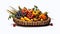 Natures bounty, A wicker basket filled with vibrant vegetables, fruits, and herbs
