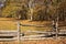 Natures colors in Autumn and broken Wooden Fence