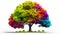 Natures palette: a tree of diverse, vibrant hues, Generative AI