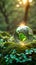 Natures prophecy Crystal ball amidst greenery symbolizes ecological and environmental awareness