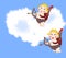 Naughty funny cupids arrows in the sky with clouds