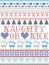 Naughty or Nice Christmas  pattern with Scandinavian Nordic festive winter pattern in cross stitch with heart, snowflake