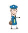 Naughty Postman Winking Eye and Pointing Finger Vector