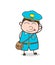 Naughty Shy Postboy Character Vector