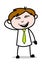 Naughty Smiling - Office Salesman Employee Cartoon Vector Illustration