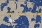 Nauru flag depicted in paint colors on old obsolete messy concrete wall closeup. Textured banner on rough background