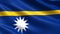 Nauru flag, with waving fabric texture