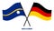 Nauru and Germany Flags Crossed And Waving Flat Style. Official Proportion. Correct Colors