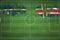 Nauru vs Iceland Soccer Match, national colors, national flags, soccer field, football game, Copy space