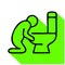 Nausea line icon, vector pictogram of vomiting person