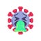Nauseated coronavirus emoticon flat icon