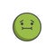 Nauseated face emoticon filled outline icon