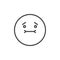 Nauseated face emoticon line icon